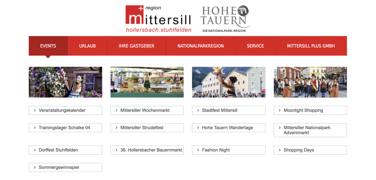 Eventkalender Mittersill Plus